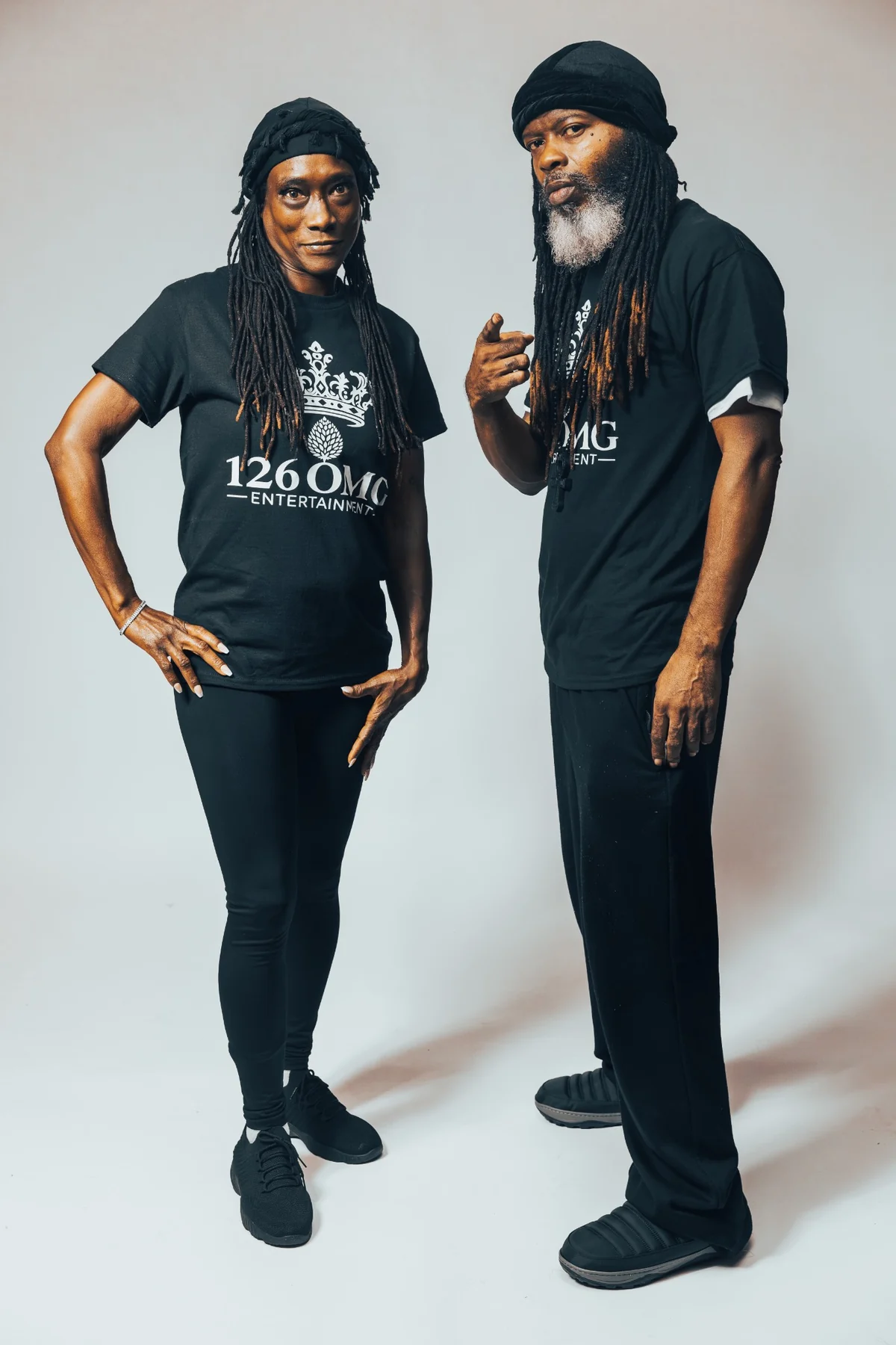ELA OMG and CITYSLIC THE OG standing together in 126 OMG Entertainment shirts